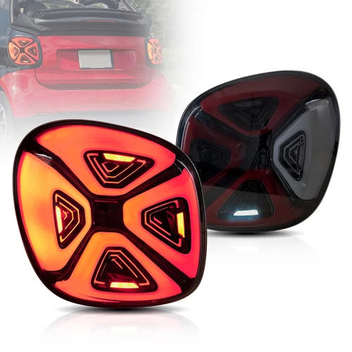 2*VLAND Smoked LED Tail Lights For 15-20 Mercedez Benz Smart 453-Fortwo/Forfour - Picture 1 of 9