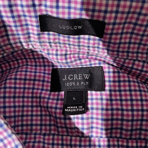 J Crew Ludlow Mens 2 Ply Shirt 120s Sz L Red White Blue Check Cotton L /S - Bild 19 von 20