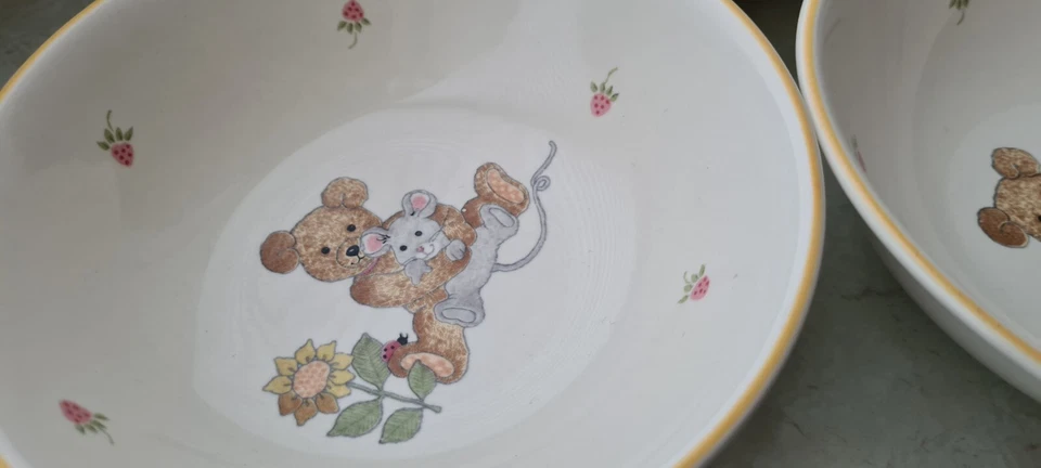 3 Schüsseln Mikasa Teddy Japan Bär Geschirr Kinder Schale Vintage Retro Ramen - Bild 2 von 4