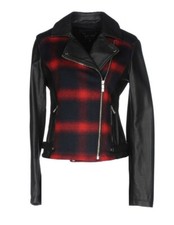 New Armani Jeans Tartan Leather Jacket