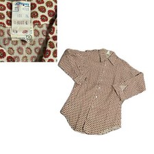 1960s NWT Mod Paisley Button Up Slim Fit Shirt Dagger Collar / Men  s XS 