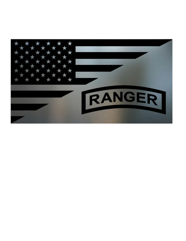 ORACAL USA FLAG UNITED STATES ARMY RANGER TACTICAL METALLIC CHROME VINYL DECAL