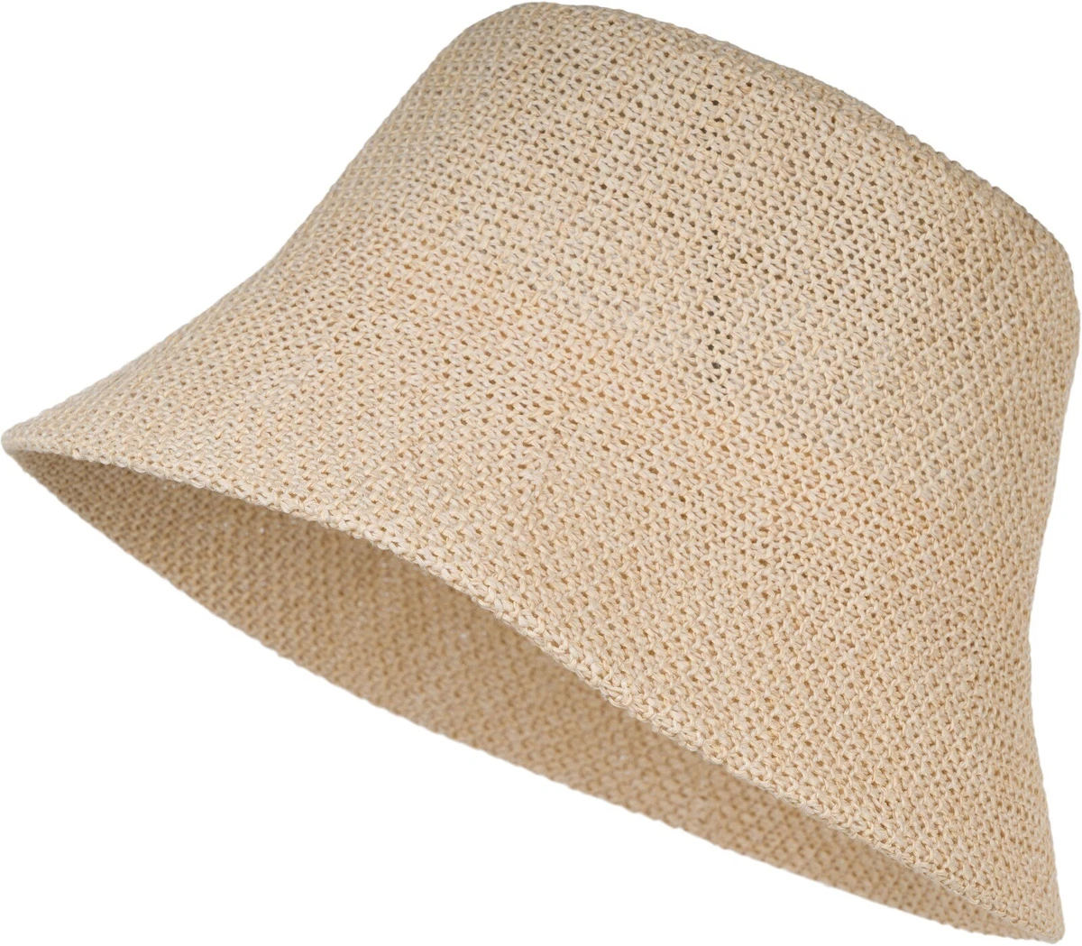 boderier Cappello di Paglia da Donna Cappello da Sole da Spiaggia Sfrangiato all'Uncinetto Pieghevole Cappello di Paglia Estivo Floppy Beach Cappelli per Le Donne, Beige, Taglia Unica