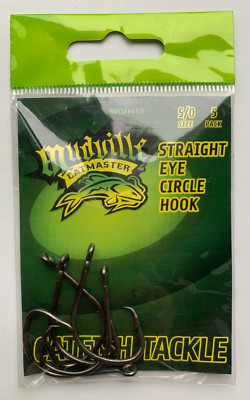 10 packs Mudville Straight Eye Circle Hooks size 5/0 (50 hooks total)