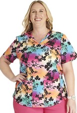 Garden Rainbow Cherokee Scrubs V Neck Top CK703 GRRB