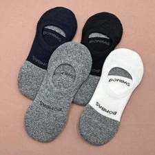 4 Pairs Women's Cushioned No Show Socks 4 Colors Mix Size Med 8-10.5 BOMBAS