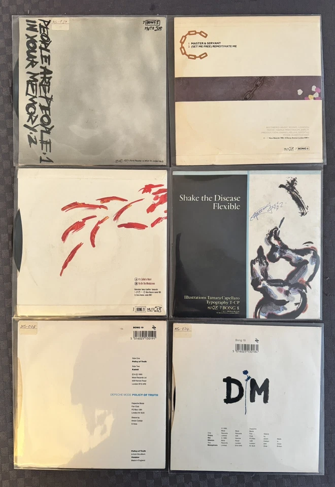 LOT OF 5+1 FREE DEPECHE MODE 45 7"  BONG5,6,8,9,18,19 UK press Near Mint - Image 2 of 2