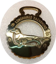 LONGHAIRED DACHSHUND - NEW - Superior quality horse brass     (N7845)