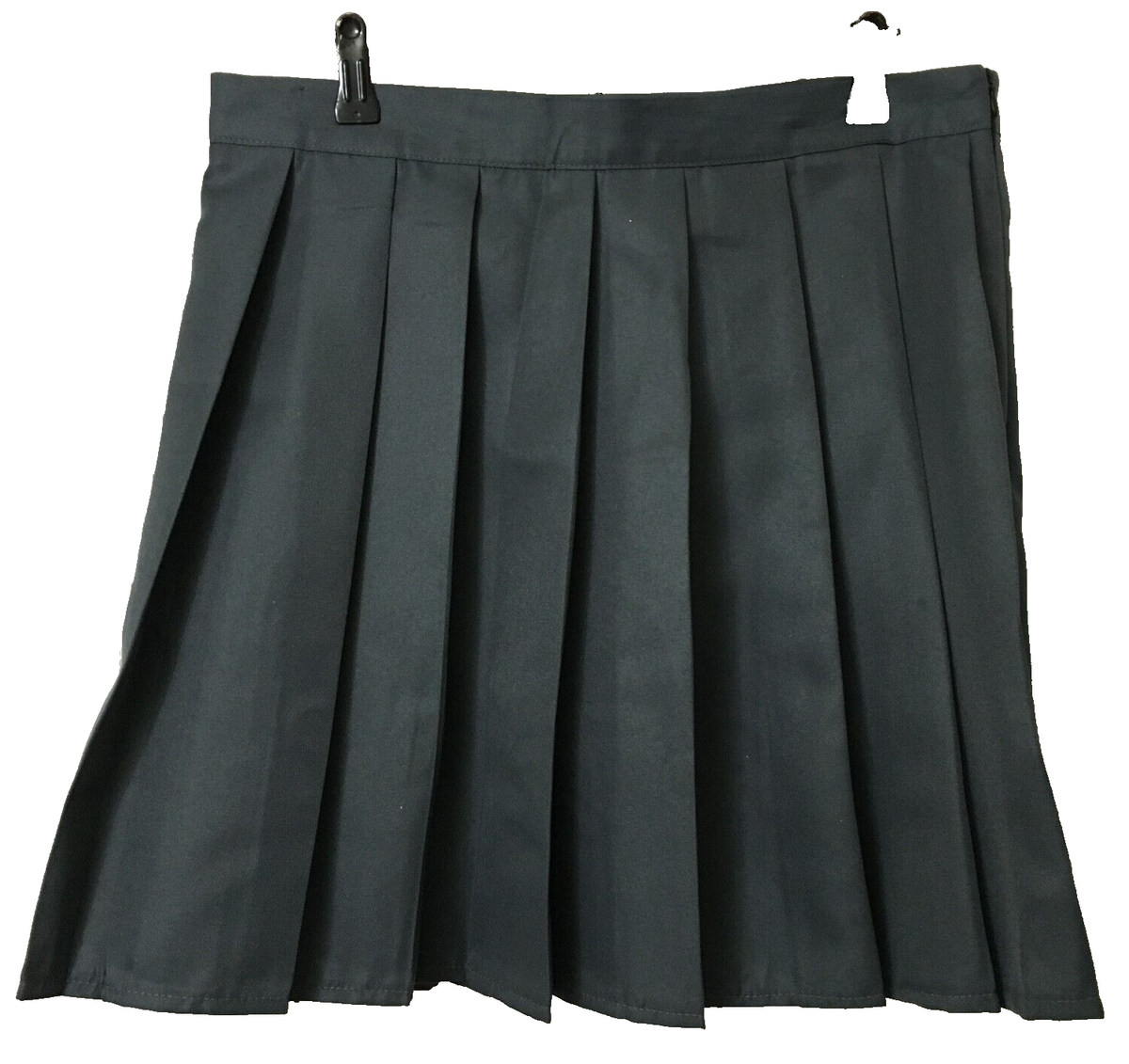 Women 's Thin Skirt Size Large Gray Mini Flared Pleated Skater Clubwear S2