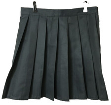 Women 's Thin Skirt Size Large Gray Mini Flared Pleated Skater Clubwear S2