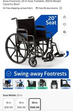  New in box Medline K4 Basic Lightweight Wheelchairs - Black
