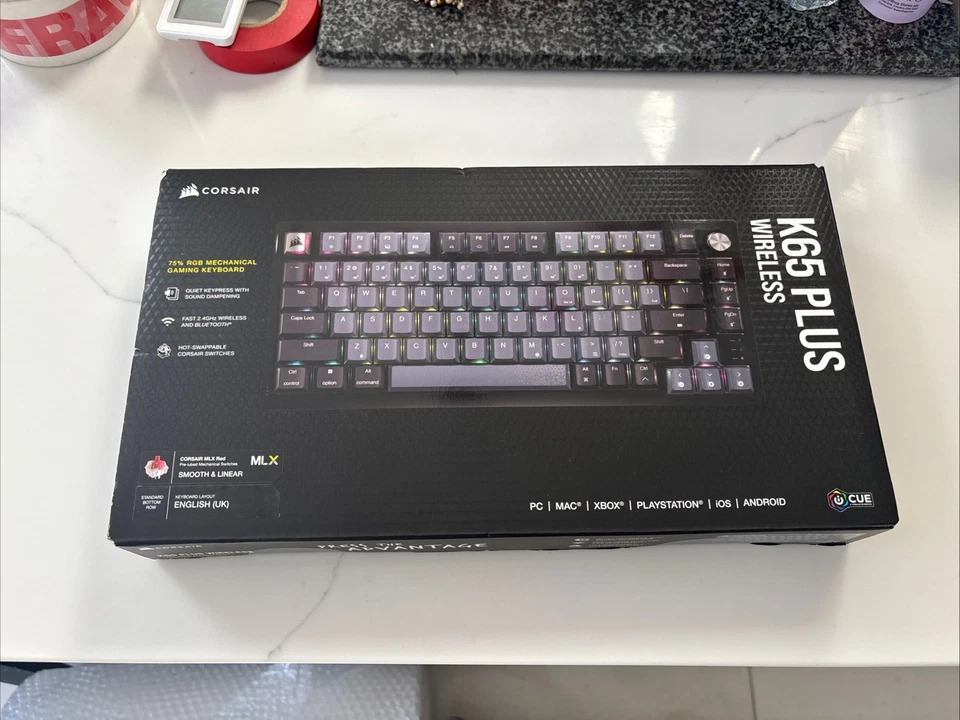 New Corsair K65 Plus Wireless Mechanical Gaming Keyboard 75% RGB MLX Red - Image 2 of 4