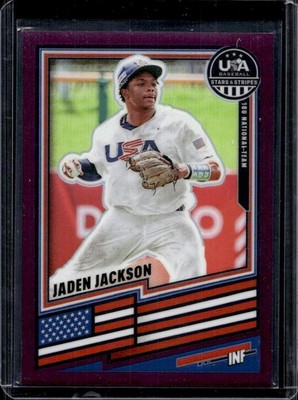 Jaden Jackson 2026 Panini Stars & Stripes Prizm USA Baseball #109 Purple /199