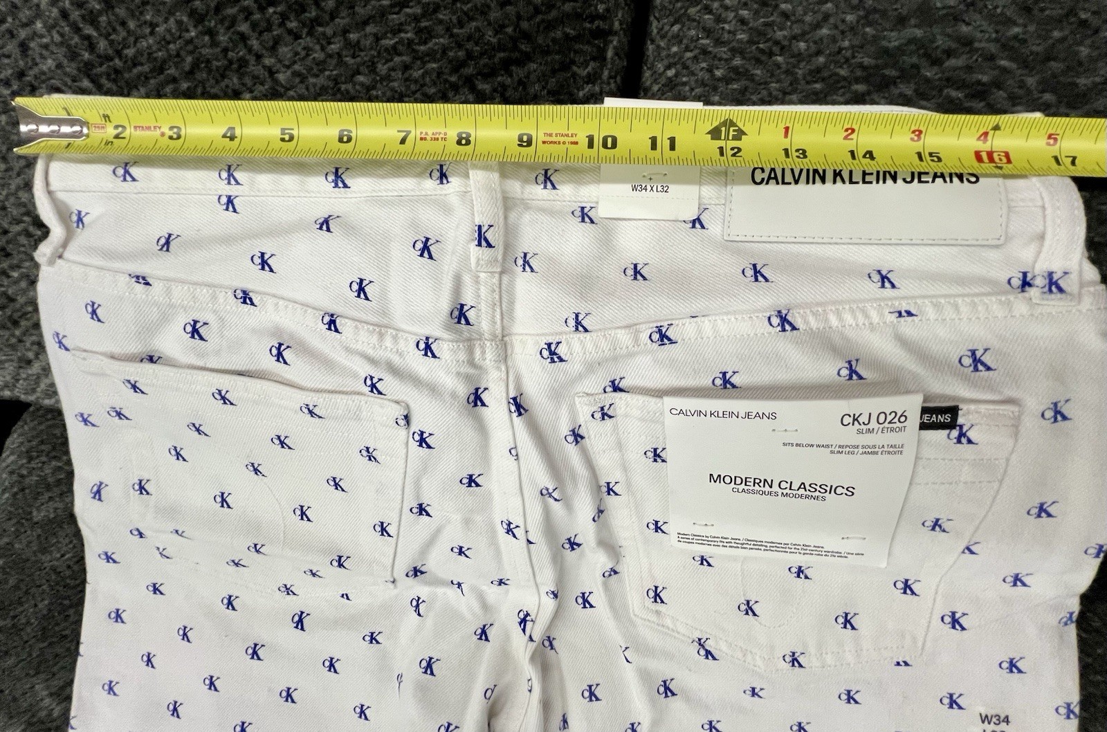 Super Rare! Calvin Klein (CKJ 026) Men's Slim Fit Monogram Jeans 34x32 image 6