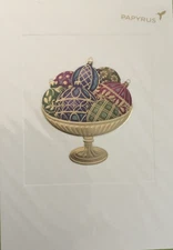 Papyrus- Christmas- Bowl of Ornaments- Embossed, Glitter