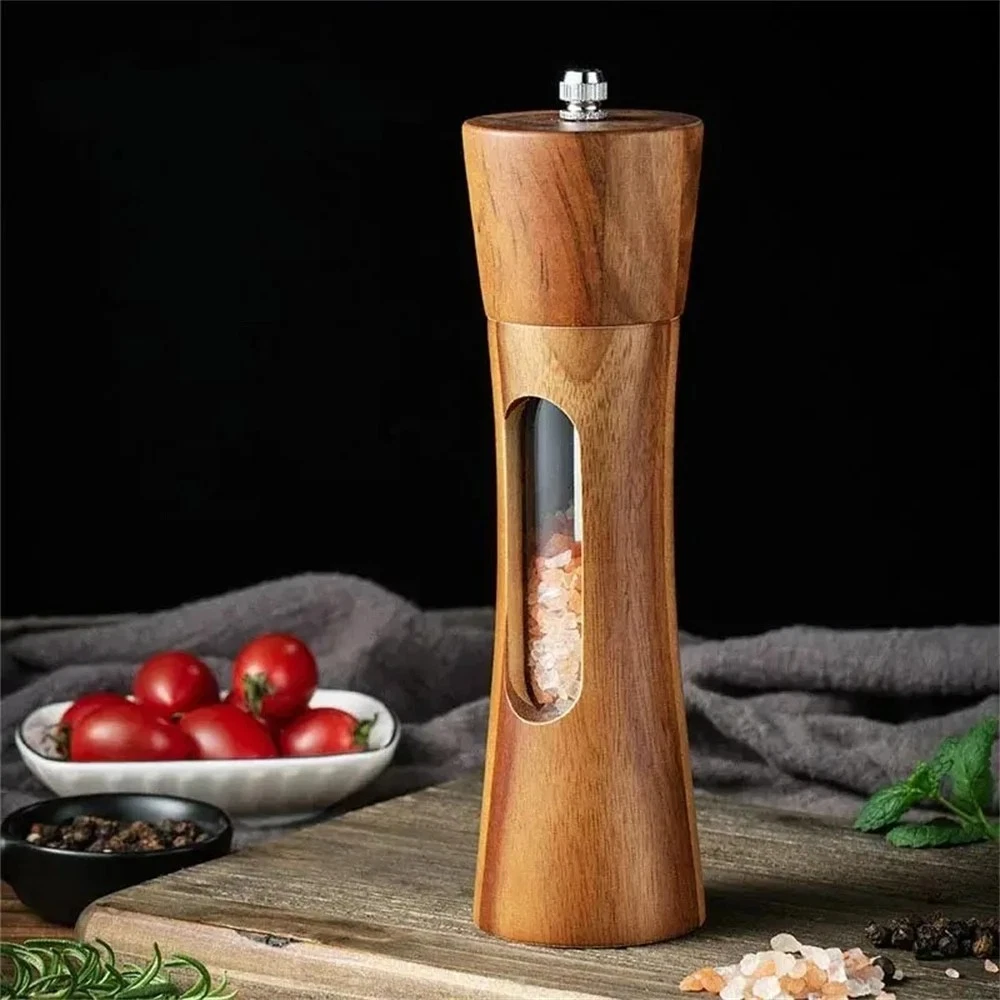 Wooden Salt Pepper Grinder Adjustable Spice.