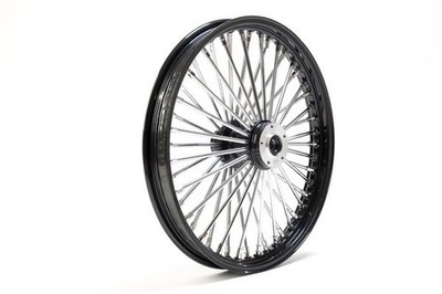21x3'' Big Fat Spoke Felge Schwarz vorne 1x Flansch passend für Harley Davidson