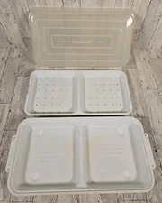 Ronco Showtime Rotisserie 5000 Steaming Heating Tray & Lid 3 Pieces Partition