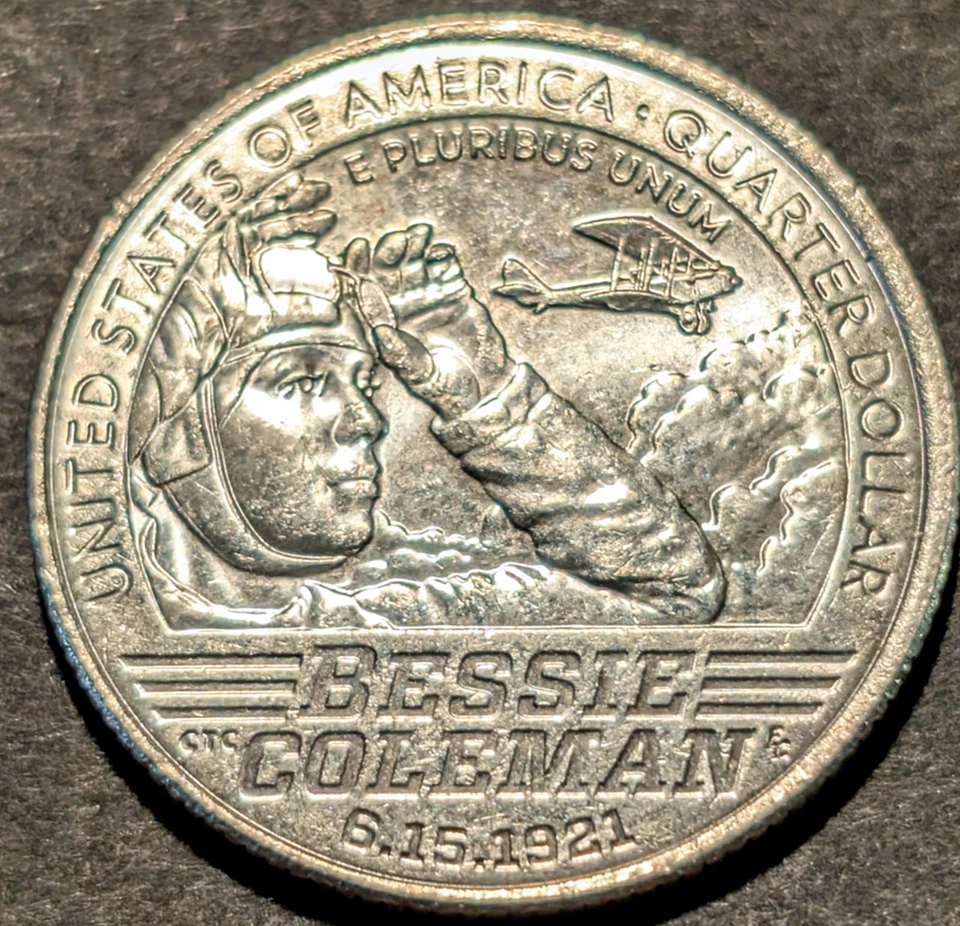 2023 D - Bessie Coleman "IN COD WE TRUST" Error Quarter  - Image 2 of 2