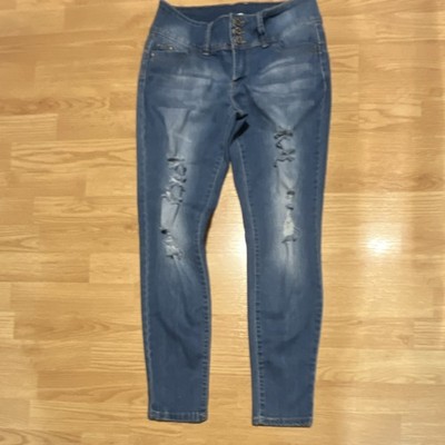 YMI Women's Slim Hers Juniors Denim Blue Jeans, Size 9, Skinny Mid-Rise