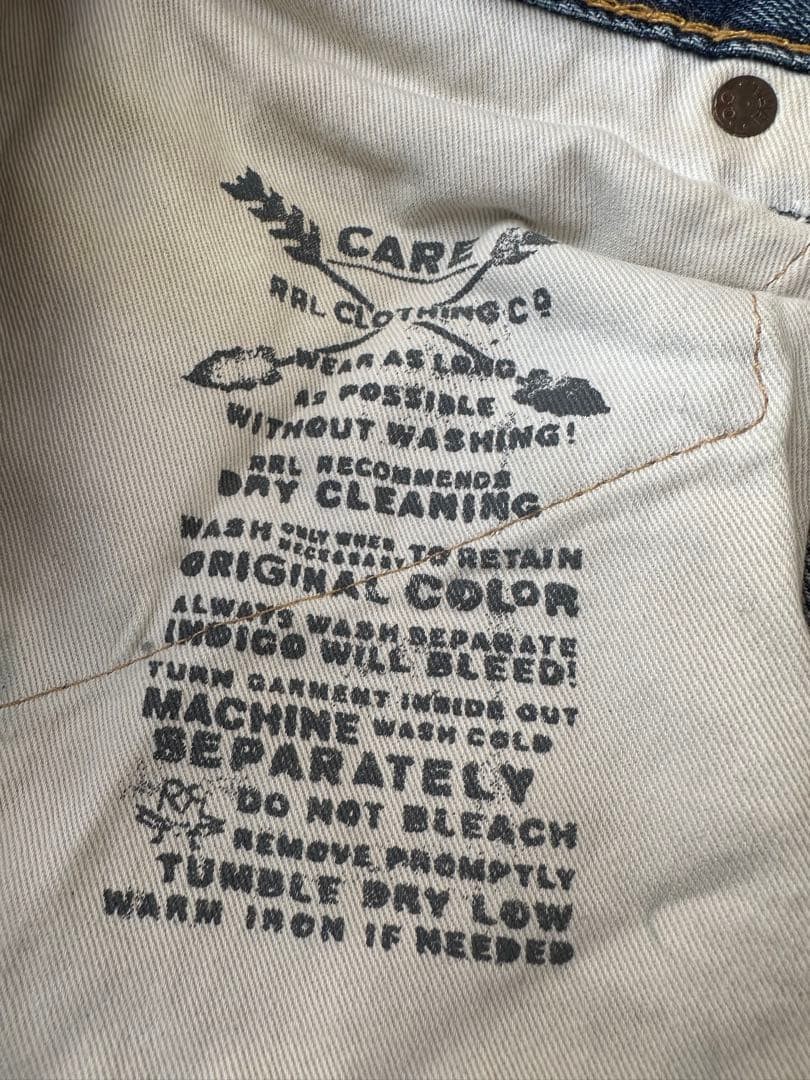 RRL mud processing low straight denim - image 9