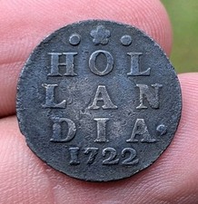 ¡Fecha RARA! Moneda Holanda Plata Stuiver 1722 Holanda Países Bajos VOC 2_A446
