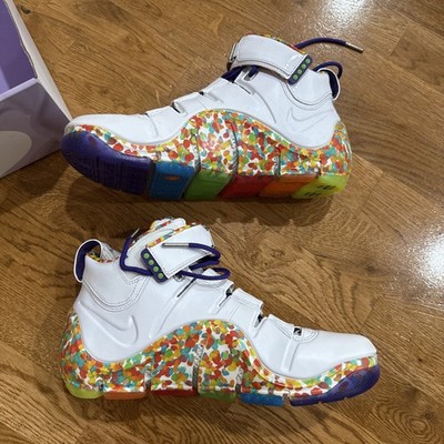 Nike Zoom Lebron IV  Fruity Pebbles  Basketball Shoes DQ9310-100 Mens Size 9