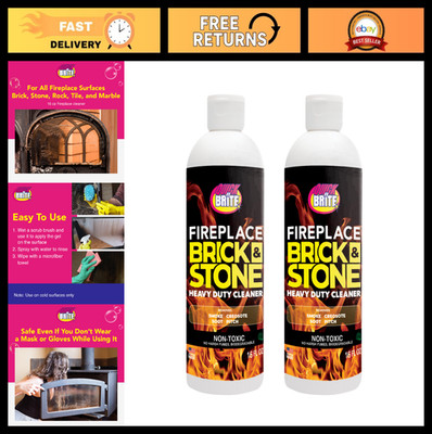 Nonabrasive Fireplace Gel Cleaner for Brick, Stone, Tile & Marble - 16 oz (2 Pac