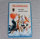Vintage 1997 Guinness Beer Advertising Metal Sign The Ideal Summer Resort