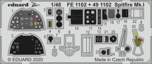 Eduard Accessories FE1102 - 1:48 Spitfire Mk.I For Airfix - New