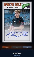 26 Topps Bunt DIGITAL Heritage Blue Ink Real One Signature ICONIC Kyle Teel