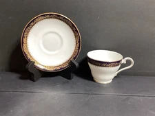 JOHN AYNSLEY BALMORAL Individual Footed Cup and Saucer Gold Trim (J8-072025)