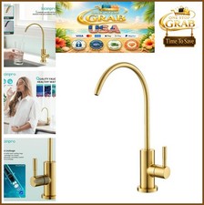 Water Filter Faucet Gold Finish SUS304 Stainless Steel Lead Free 360 Swivel Non