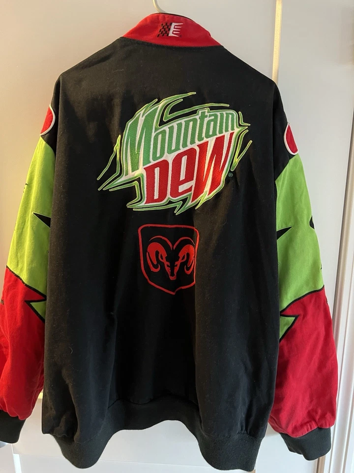 Chaqueta De Colección Y2K JH Diseño Kasey Kahne Nascar Dodge Mountain Dew Talla 3XL RARA Foto 2 de 2
