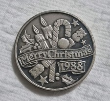 1988 Merry Christmas medal UNC 