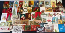 Vintage Christmas Cards Fronts ONLY Traditional Scrapbooking Decoupage Lot 50