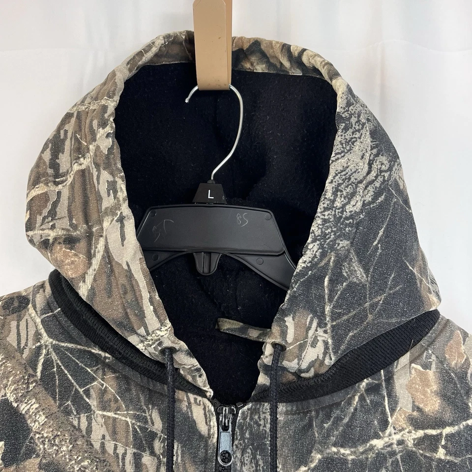 VTG Ozark Trail Hunting Jacket Men's XL Mossy Oak Camo Fleece Poly Lined Cuffed - Image 2 of 4