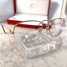 Vintage Cartier Eyeglasses Eyewear Trinity Gold Frame 58-18-135 with Case