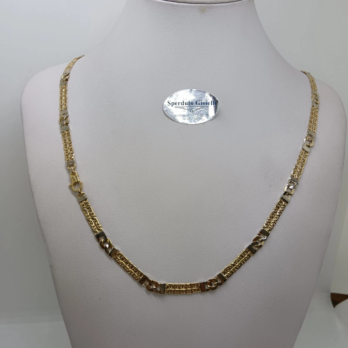 Collana Uomo Donna Catena Figaro Oro Placcato 18K – 60 Cm, Larghezza 2 Mm, Senza Nichel
