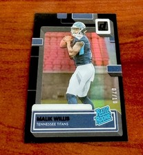 2022 Malik Wills 7/10 Clearly Donruss Rated Rookie BLACK RC #53 SSP
