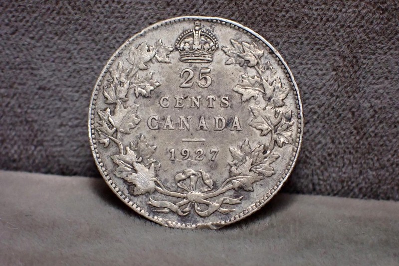 Canada 25 Cents Silver Coin 1927 - Scarce Date