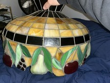 Vintage Stained Glass Pendant Lamp fruit Moti...