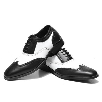 Gray White 1920\'s Wingtip Lace up Oxford Dress Shoes 1910s Edwardian Antique Wingtip Shoes Gray Oxford Stacked  main image 4