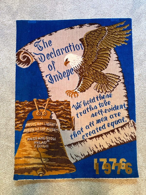 Declaration of Independence approx 27X36 vintage rug-1776- America 250