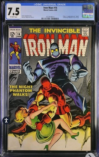 Iron Man #14: CGC 7.5 : 1st Night Phantom: Johnny Craig Cover: Marvel 1969 - Picture 1 of 2