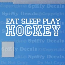 EAT SLEEP PLAY HOCKEY SPORTS Boy Girl Quote Vinyl Wall Decal Sticker Decor Art