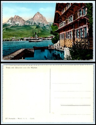 SWITZERLAND Postcard - Treib mit Brunnen und die Mythen N21