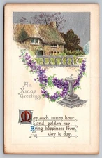 Postcard: Xmas, Embossed, Metallic, B. B. London, Sr. No X13, Div Back, Unposted