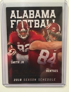 Details About University Of Alabama 2018 Football Pocket Schedule 82 Smith 84 Hentges New