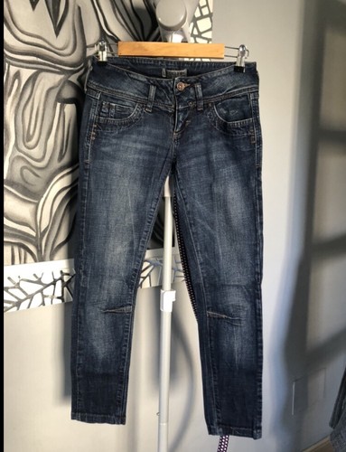 Pantalon vaquero Bershka pitillo azul talle bajo blue super skinny jeans 36 zara eBay